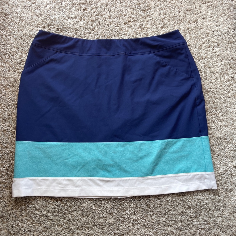 Adidas Golf Skort - Navy, Aqua and White Color-block - Size Medium